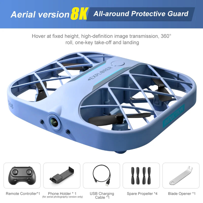 Mini Drone With 4k Professional Camera Air Hover 360° Roll Wide-Angle Camera Portable Long Life Remote Control Helicopter Toy