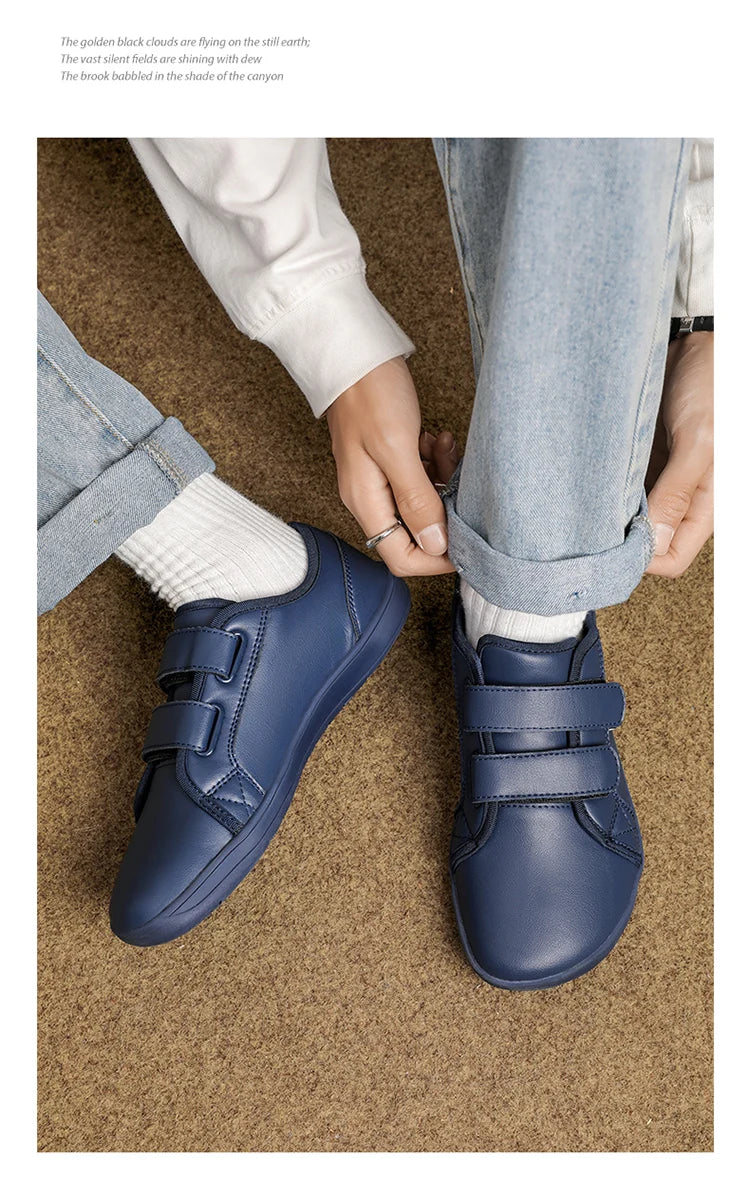 Mens/Women Barefoot Walking Shoes Wide Toe Zero Drop Minimalist Shoes Leather Comfortable Casual Shoes for Gym Driving Office