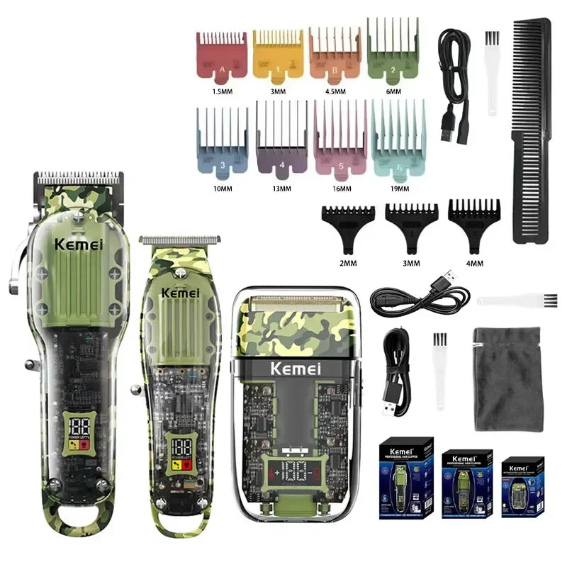 Kemei Hair Clippers Kit or Blade Rechargeable Electric Hair Trimmer Barber Professional Shaver for Men KM-1926 KM-1928 KM-TX7