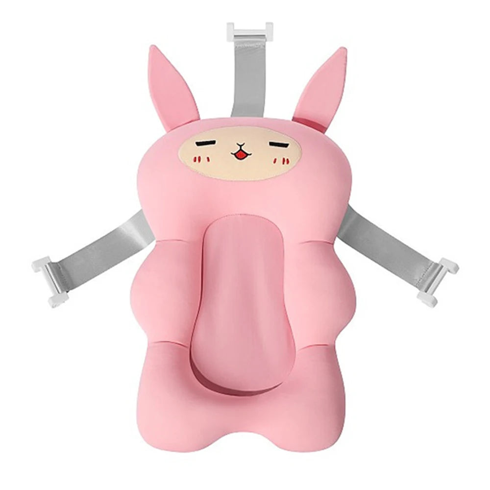 Baby Shower Mat Bath Tub Pad Non-Slip Bathtub Seat Support Mat Newborn Safety Security Bath Support Cushion Foldable Soft Pillow
