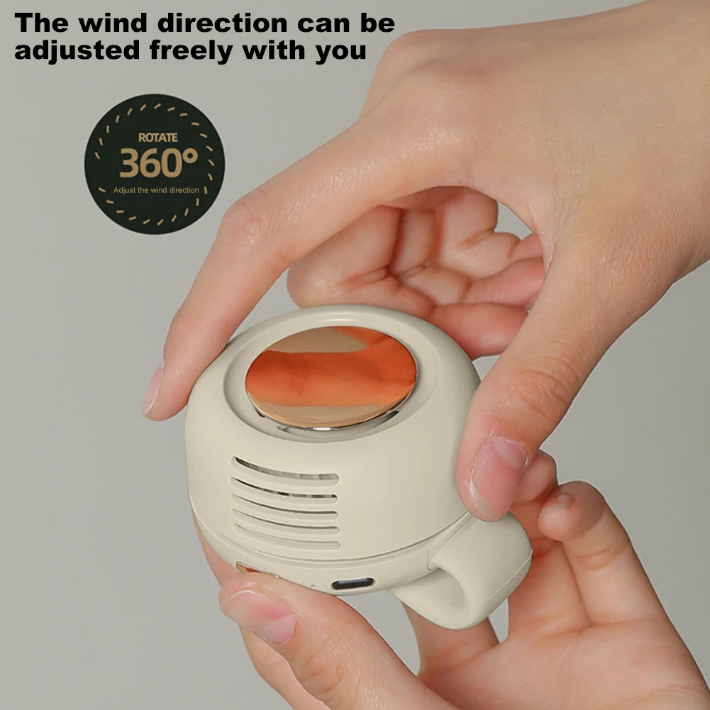 Waist-Mounted Bladeless Fan USB-C Rechargeable Portable Handheld Fan 360°Adjustable Outdoor Bladeless Fan for Outdoor Sports