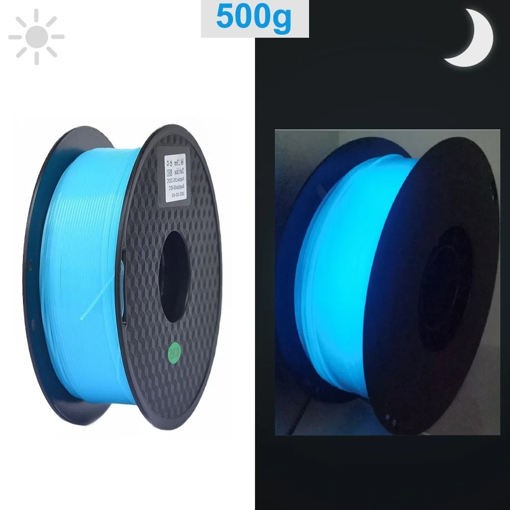 3D Printer Filament Glow In The Dark PLA 1.75mm 1kg 250g Luminous Filament PLA Blue Green Plastic Material Clear For FDM Printer