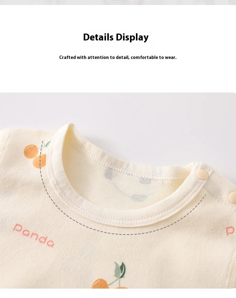 Two-Piece Baby Sleepwear Set Pure Cotton Top and Bottom Set Newborn Separate Homewear Set Toddler Spring, Autumn, and Winter Sle