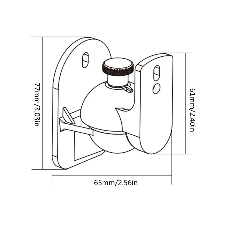 Satellite Speaker Wall Mount Surround Sound Bracket Satellite Bookshelf Box Long Arm Easy to Install 180 Degree Rotation