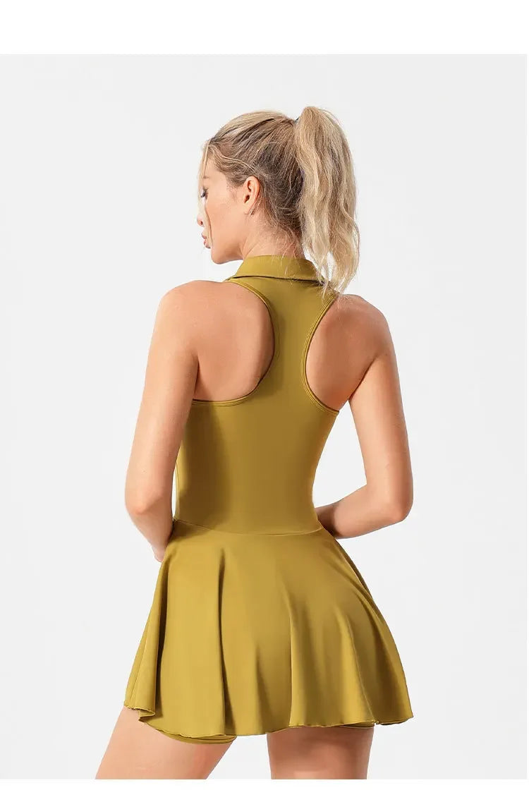 Tennis Skirt Women Golf Skirt Dress with Pockets Quick Dry Soft Nylon Fitness Tenis Shorts 2 Piece Tennis Yoga Suits Women Mujer