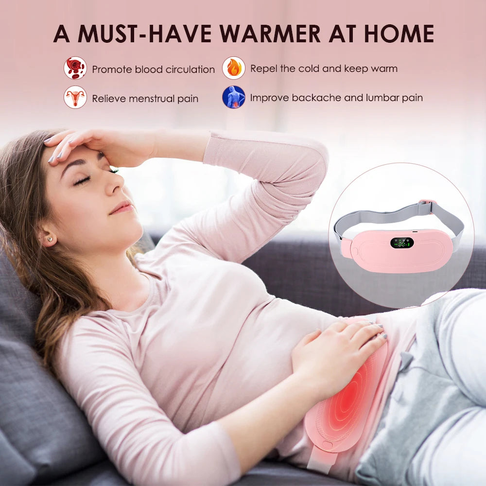 Cordless Electric Heating Pad Belt Adjustable Levels for Women Best Abdominal Heating Massager Hot Compress for Menstrual Period