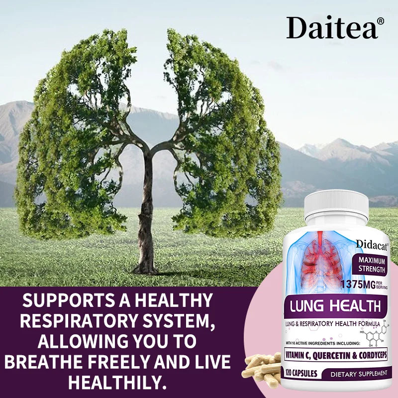 Lung Detox & Cleanse - Supports Bronchial and Respiratory Health, Relieves Breathlessness, Boosts Immunity - 120 Capsules