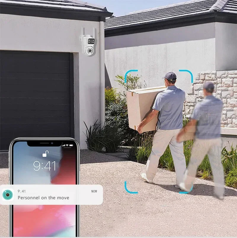 BELIA 6MP Dual Lens Dual Screens PTZ Wifi Camera AI Human Detection Wireless Outdoor CCTV Security IP Camera ICSEE App