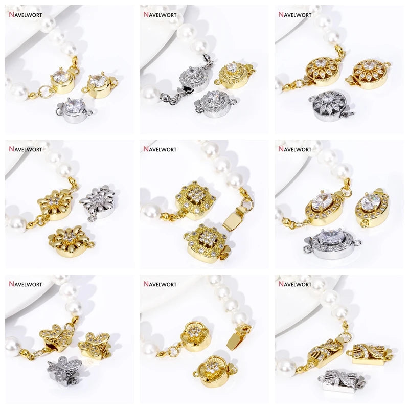 18K Gold Plated Brass Round Strong Magnetic Clasps For Bracelet Necklace Making Findings,End Clasps Connector For Jewelry Making