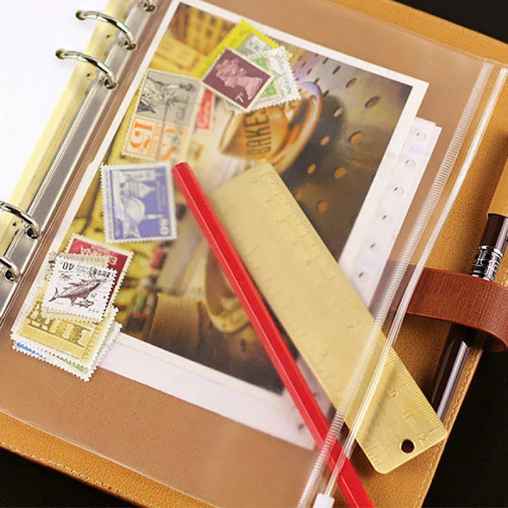 1PCS/LOT A5/A6/A7 Storage Bag School Office Supply Transparent Loose sheet Notebook zipper Self-sealing File Holder