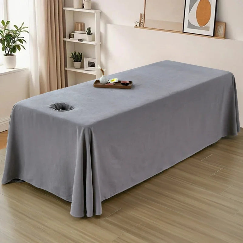 190x300cm Solid Color SPA Bed Full Cover for Beauty Salon Massage Table Sheet Skin-Friendly Massage Bed Cover Sabnanas with Hole