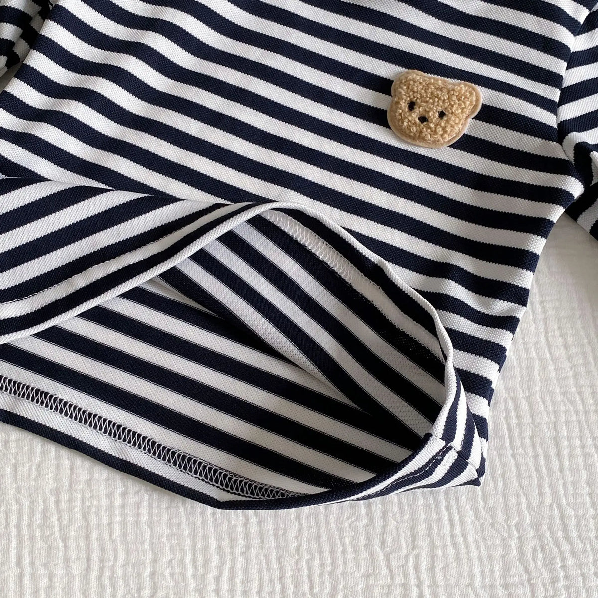 2025 Autumn New Baby Loose Striped Clothes Set Infant Boy Cute Bear Tops + Pants 2pcs Suit Long Sleeve Toddler Outfits