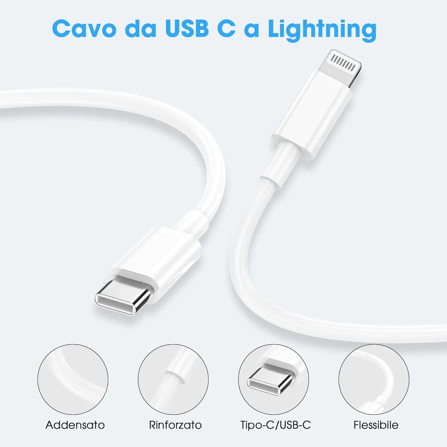 5 Pack 6ft USB C to 8-Pin PD Fast Charging Cable for iPhone 14 13 12 11 Pro Max SE for iPad Air Mini for iOS Phone Data Sync