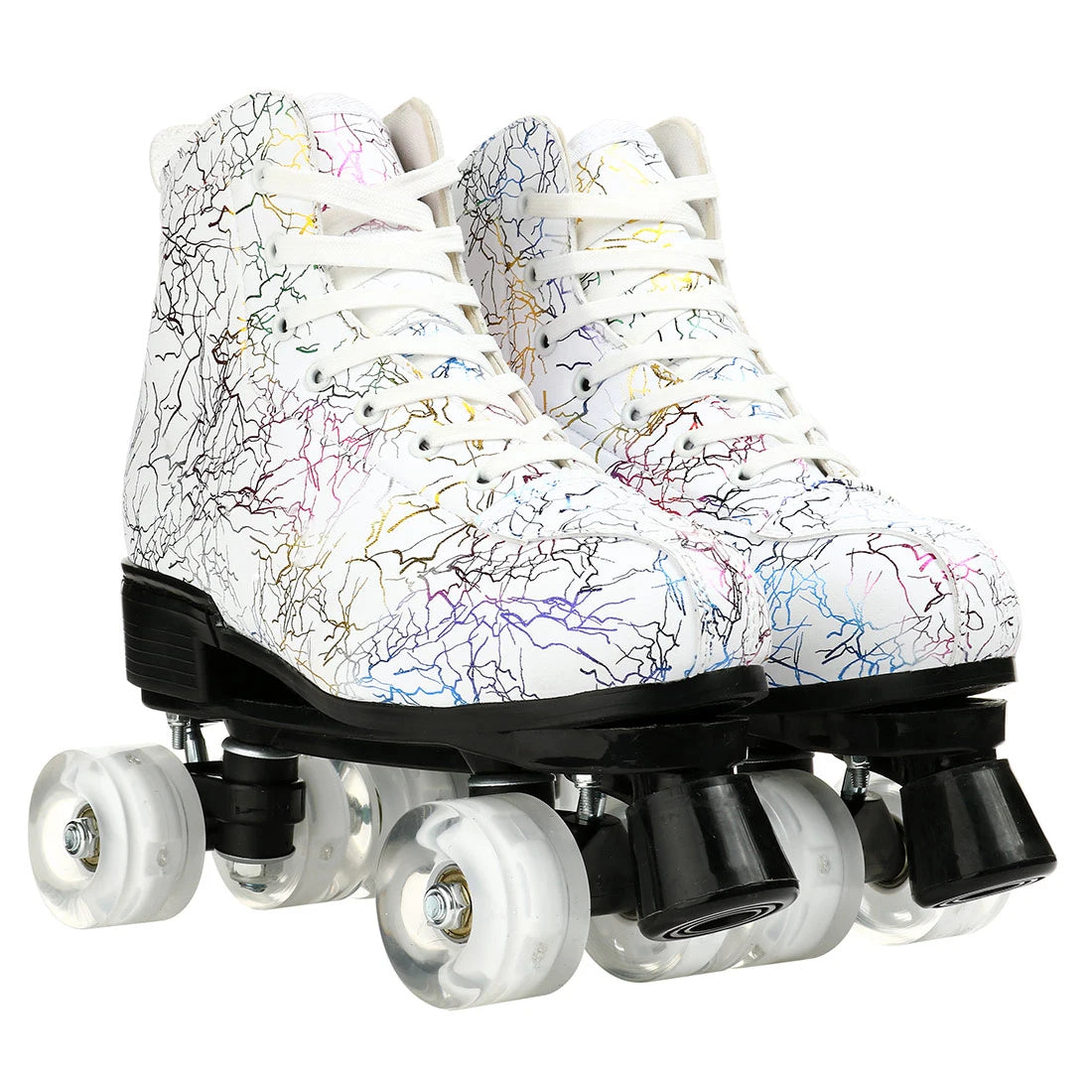 Flashing Quad Roller Skates Adult Flashing 4 Wheels Skates For Women Men Outdoor Sports Ice Skating Rink Quad Sneakers
