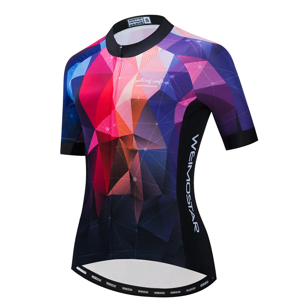 Blue Black Womens Cycling Jersey Pro Team Cycling Clothing Summer MTB Bike Jersey Breathable Bicycle Shirt Maillot Ciclismo