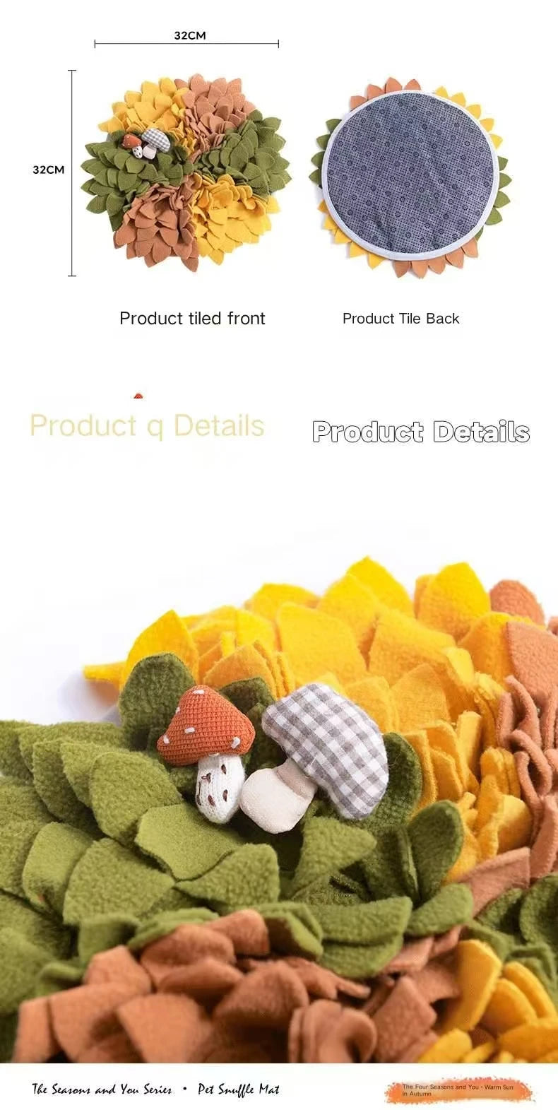 'Four Seasons and You' Series Pet Sniffing Mat Dog and Small Pet Sniffing Mat Educational Slow-Feeding Anti-Choking Food Press