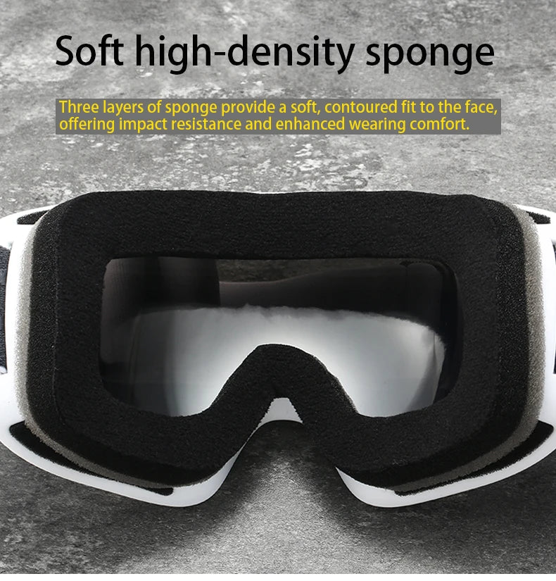 Snow Ski Goggles Snowboarding Skiing Mask for Men Women Anti-Fog Lens Kit UV400 Protection Snowmobile Glasses Motorcycle