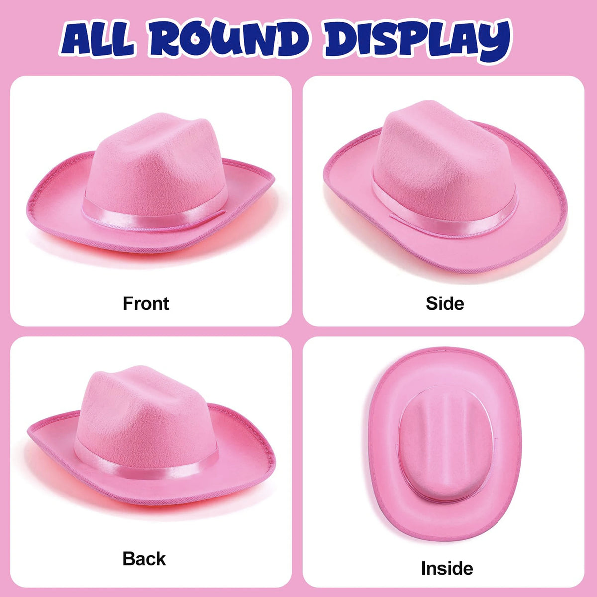 Kids Cowgirl Costume Western Hat Bandana Set Halloween Cosplay Outfits Role Play Accessories