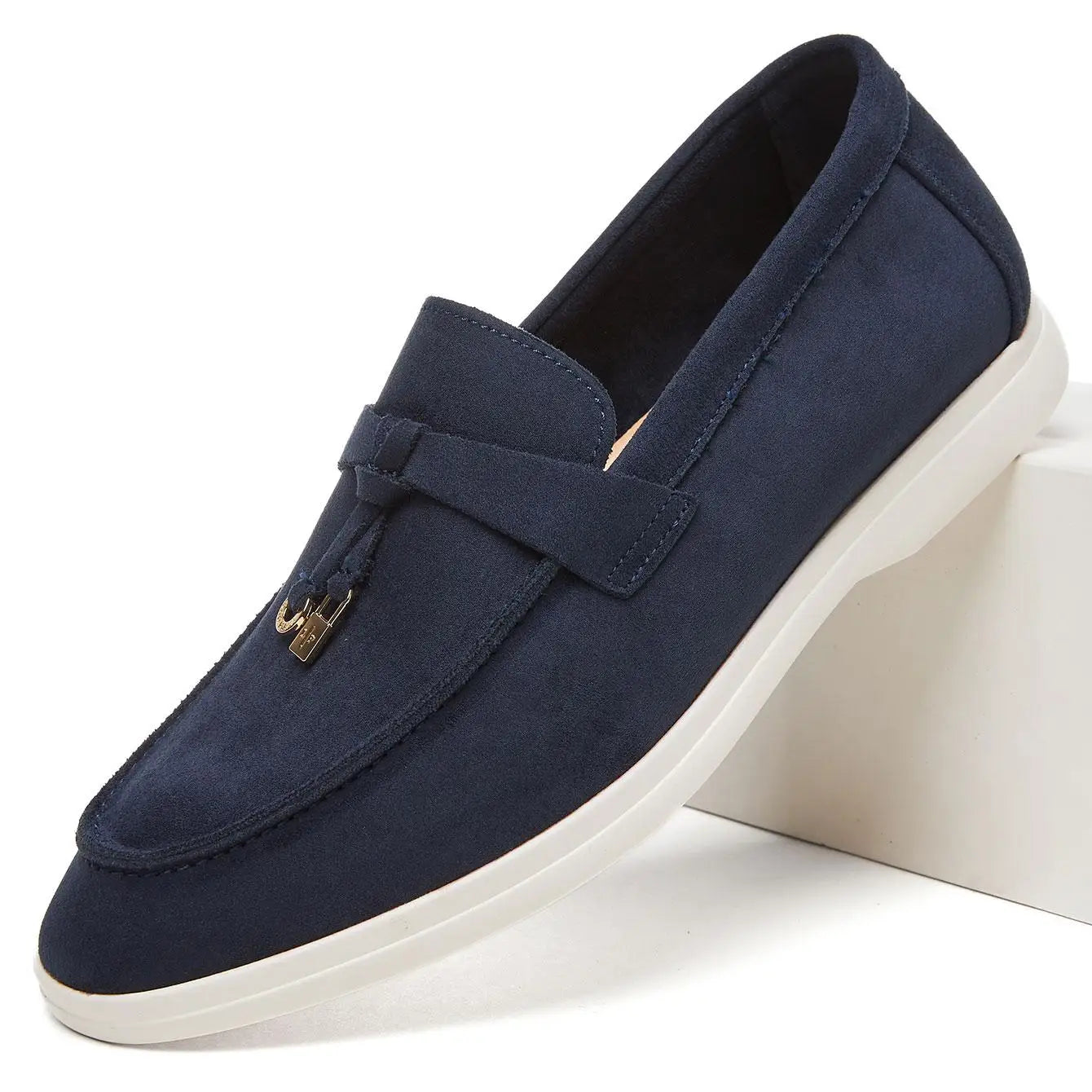 Men Suede Tassel Loafers Slip On Flat Sole Lightweight Non Slip Daily Office Driving Footwear 2026 New Desai
