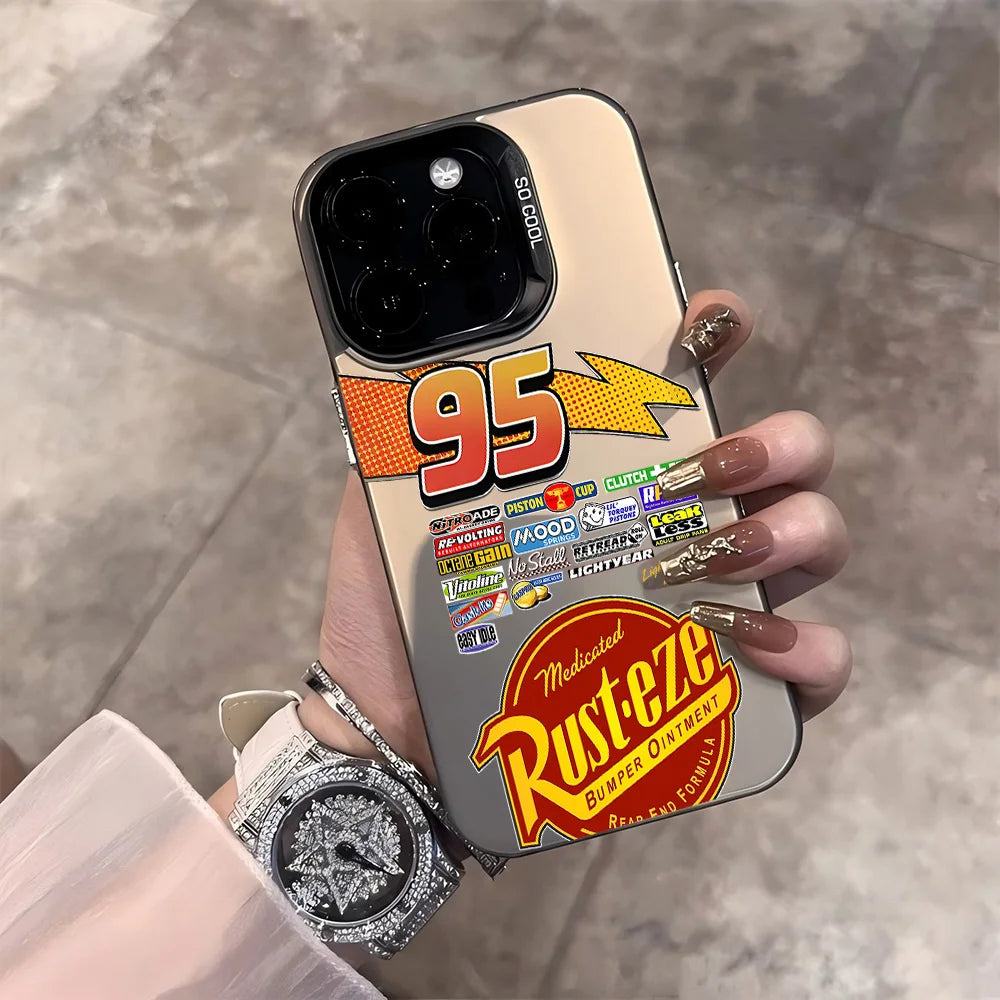 HOT Cars L-Lightning M-McQueen Phone Case For iPhone 17 16 15 14 13 12 11 mini Pro Max X XR Air Plus Anti Fall Matte Back Cover