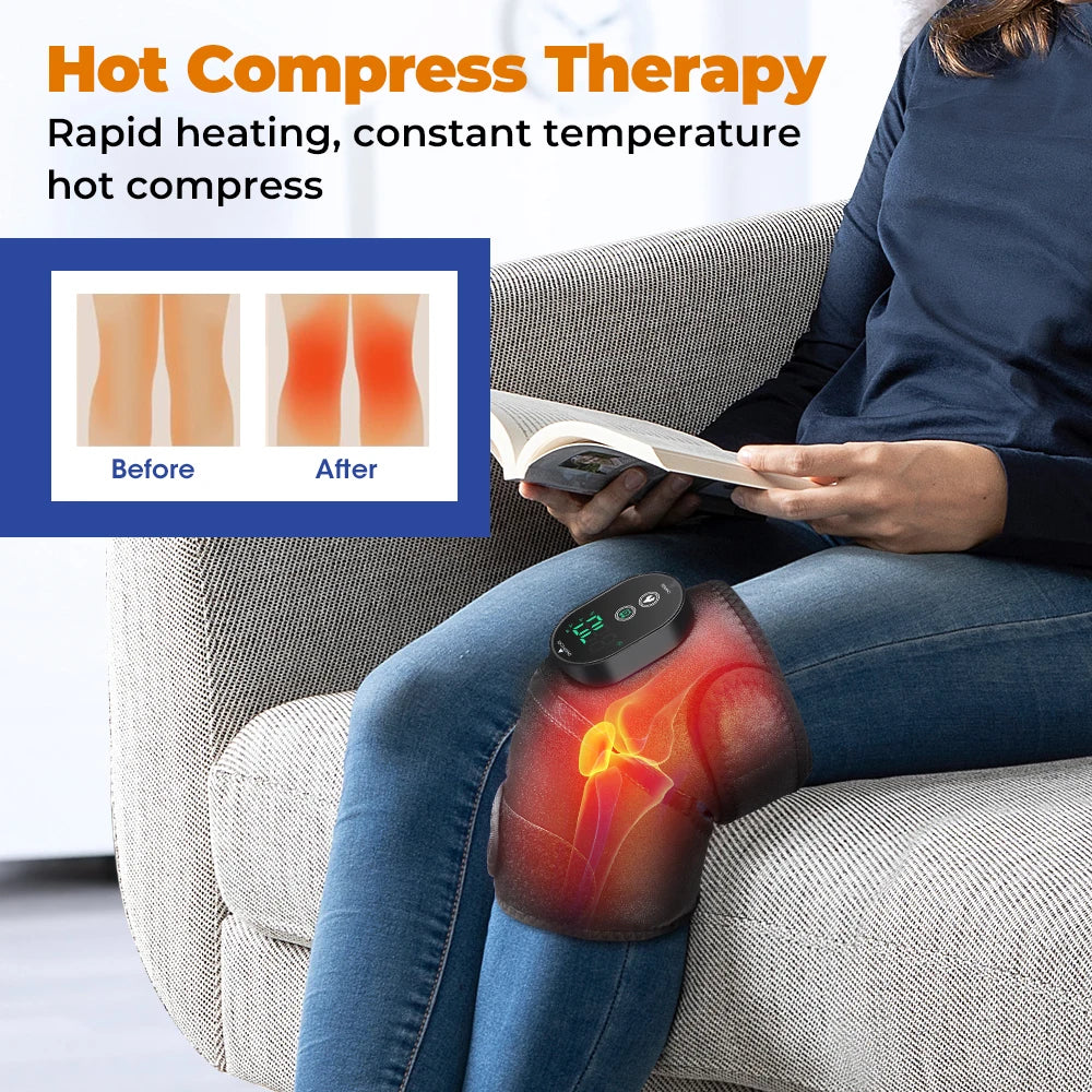 3 in 1 Heating Pad Shoulder Knee Elbow Brace for Arthritis Hot Compresss Joint Massage Strap Promote Blood Circulation Kneepad