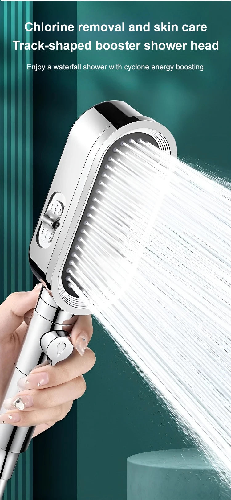3 In 1 High Pressure Shower Head With Filter Handheld Adjustable Button Bathroom Shower Head Water Saving Bathroom Accessories