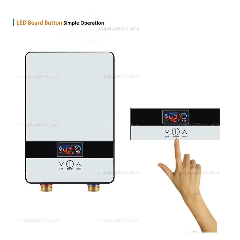 Portable Instant Electric Water Heater for Home Fast Heating Waterproof Kitchen Bathroom Compact Space-saving Safe Efficient