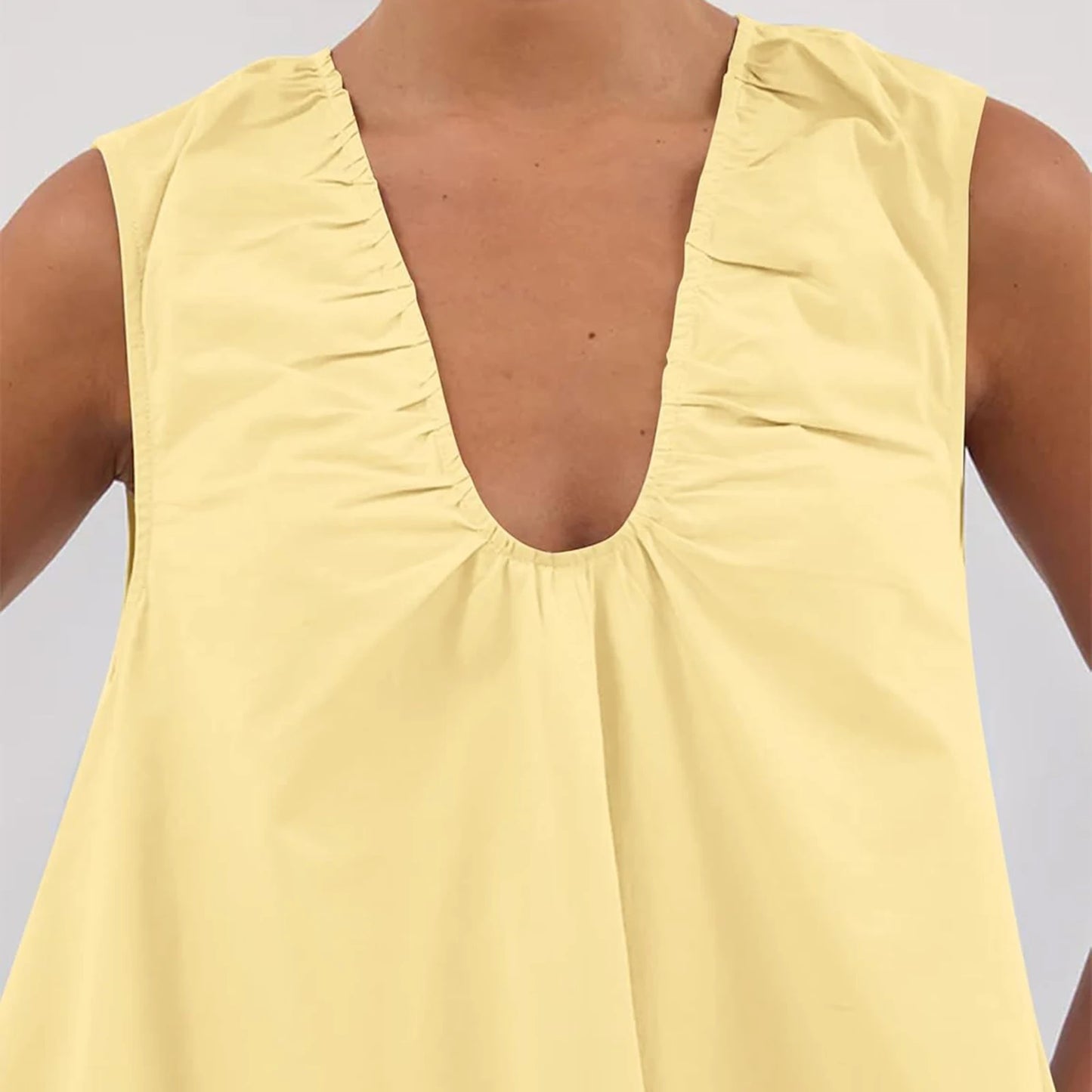 New Fashion Womens V Neck Tank Dress Sleeveless Solid Color Loose Beach Dresses With Pocket Club Street Style Hot Sale S-XL