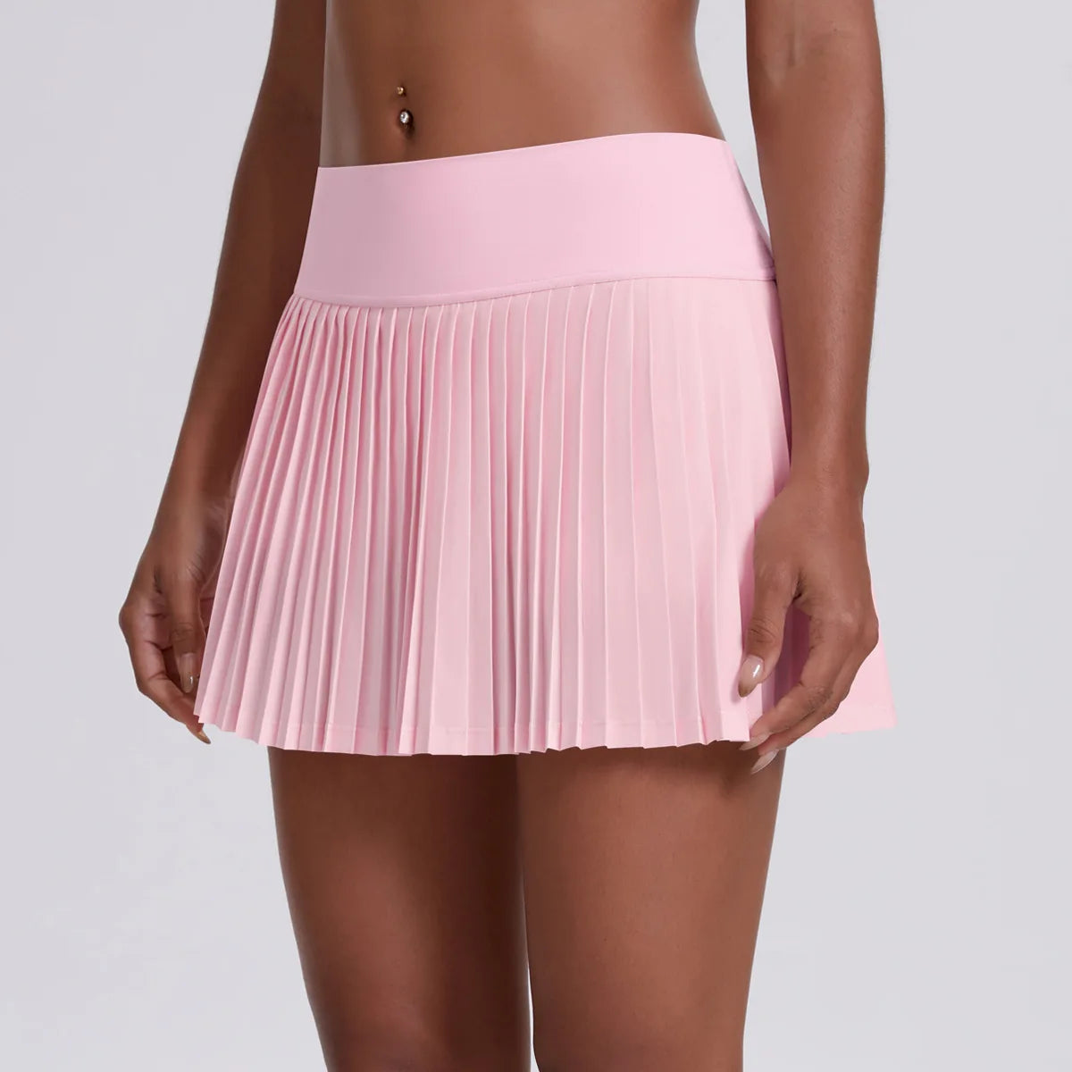 Women Sports Pleated Skirts With Shorts Inside Workout Summer Training Tennis Gym Pocket Skirt Casual