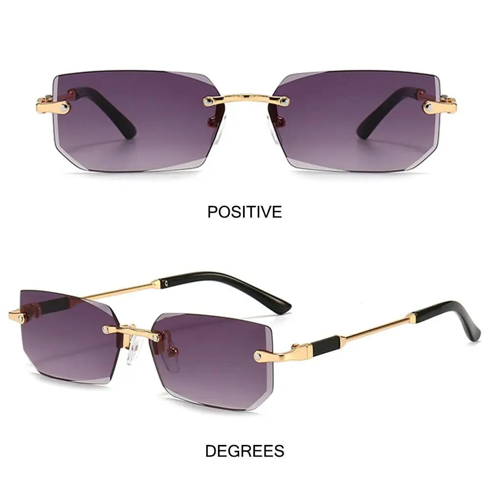 Trendy Rimless Rectangle Sunglasses Personalized Jelly Colored Frameless Sun Glasses Retro Shades Fashion Travel UV400 Eyewear
