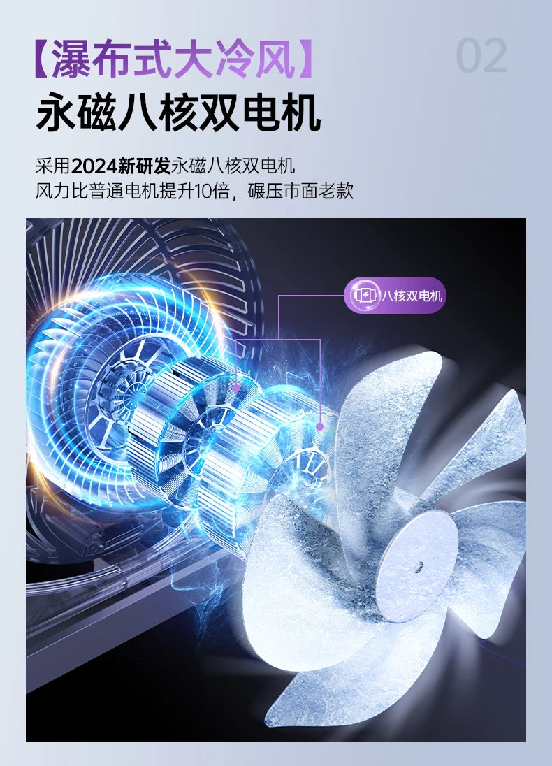 Remote Control Wall Hanging Electric Fan, Kitchen Toilet Special Refrigeration Mini Air Conditioner, Silent Charging Wall Fans