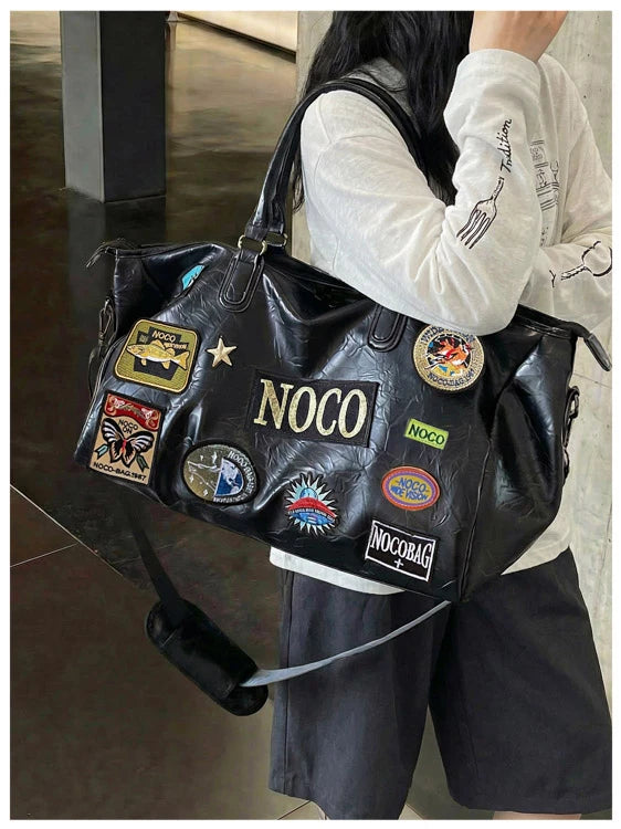 Fitness Travel Bag Suitable for Both Men and Women, Can Be Carried by Hand, Worn over the Shoulder or Cross-Body， Pu Leather Bag