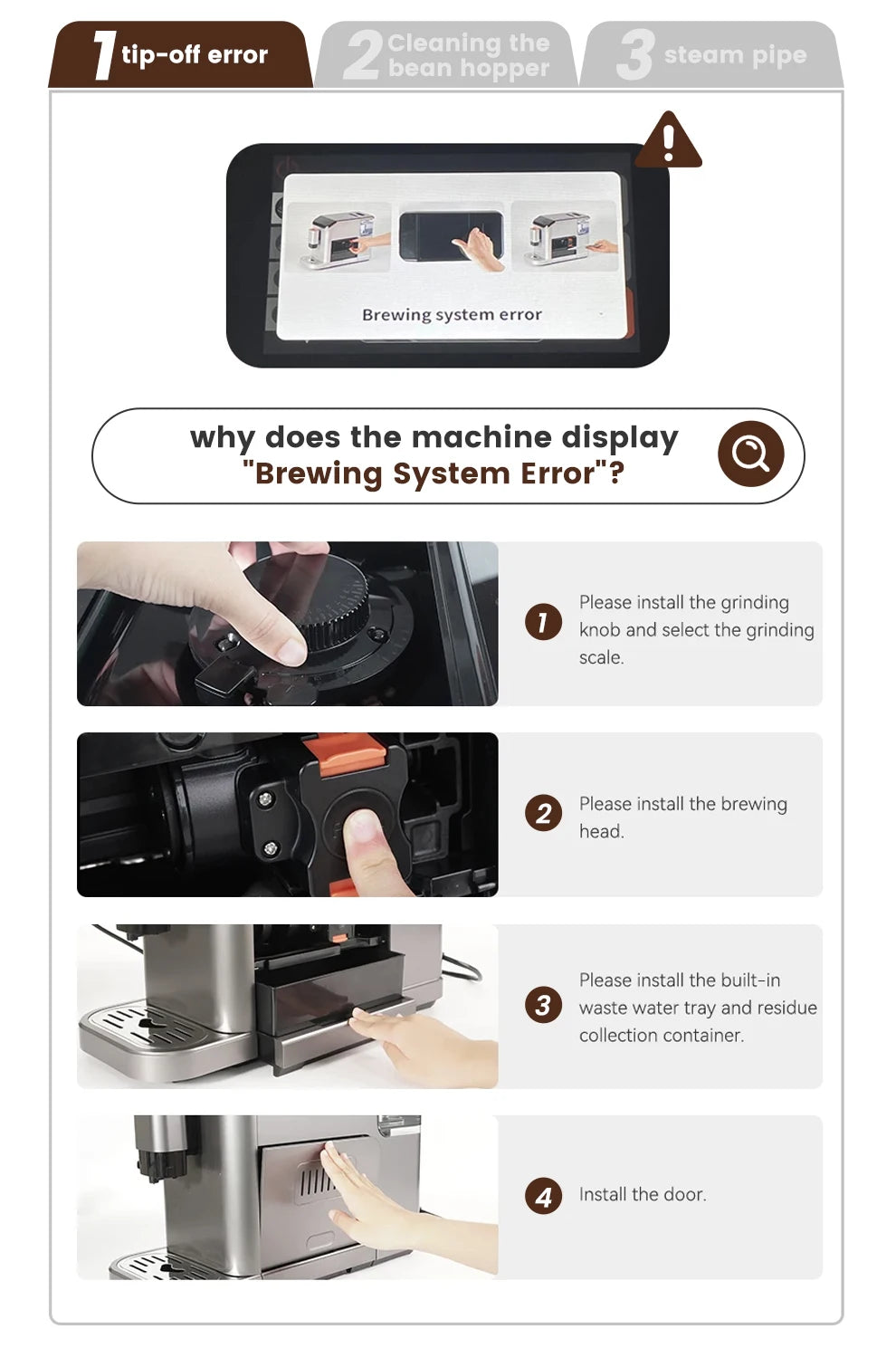 Mcilpoog WS-D5 Automatic Coffee Machine - Smart Wi-Fi , 12 Coffee Varieties, Touchscreen & Built-In Frother/1.5L Tank for Home