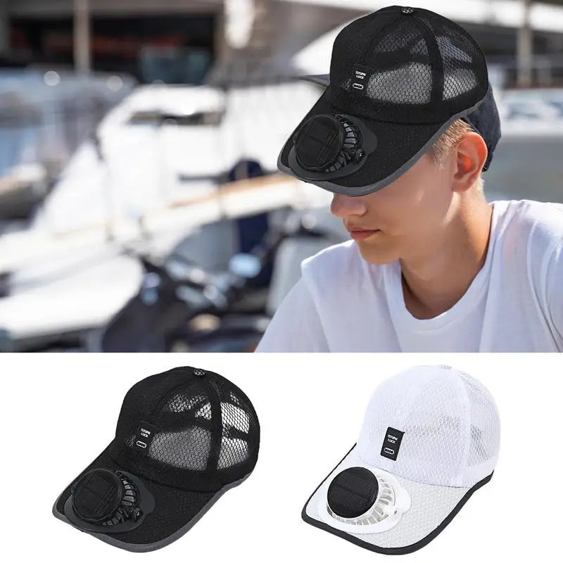 Hat With Solar Powered Fan Baseball Hat Sun Hat Breathable Beach Hat With Cooling Fan UV Protection Solar Powered Fan Hat