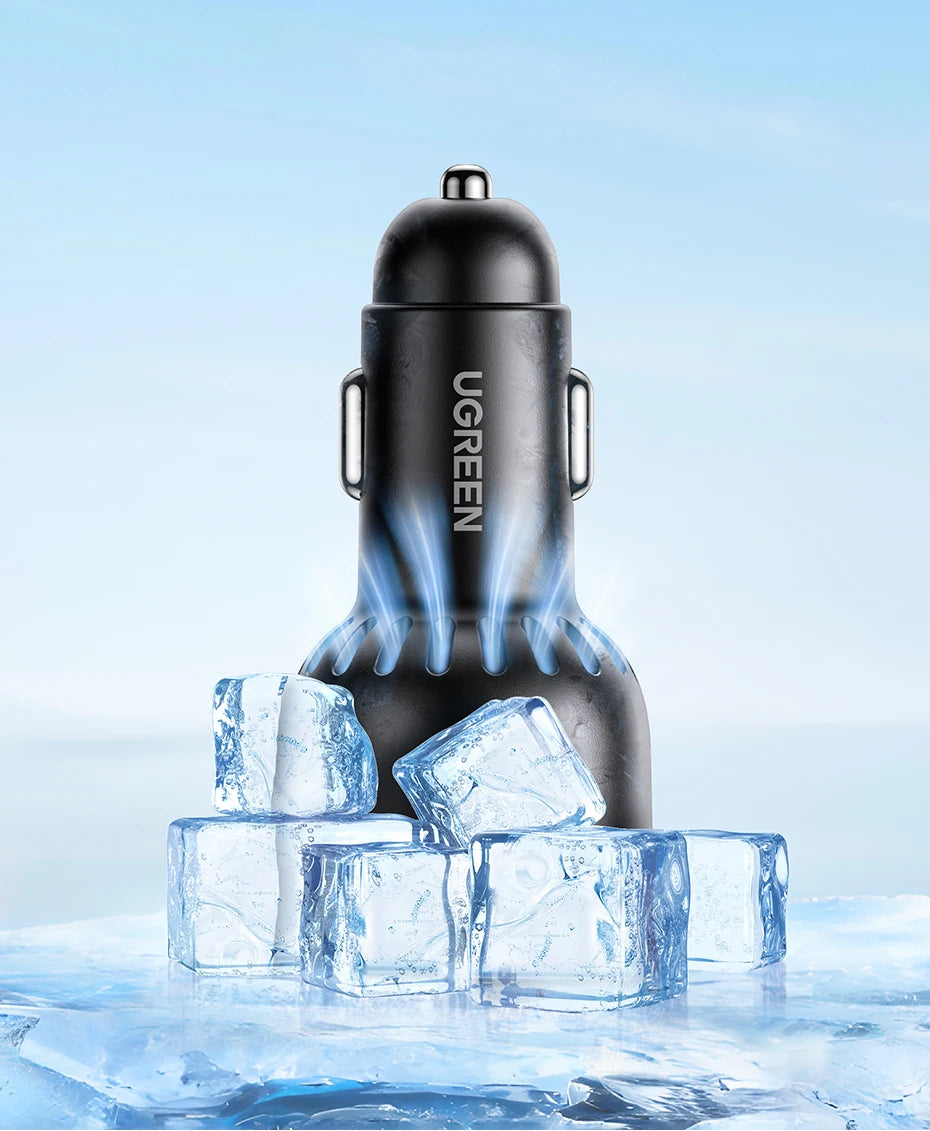 UGREEN 130W Car Charger Quick Charging PD3.0 Fast USB Type C Car Phone Charge For iPhone 14 13 Pro Max Laptops Tabet