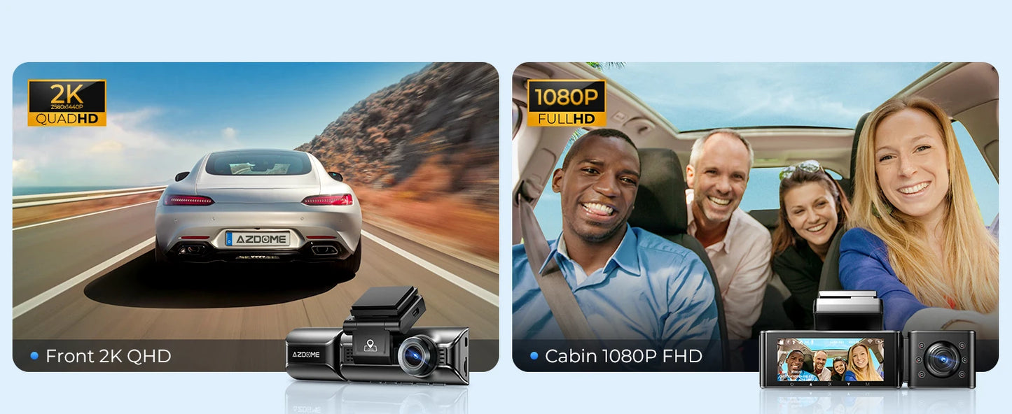AZDOME M550 Pro Dash Cam 4K+1080P Built-in GPS 5G WiFi 3.19" IPS Screen Camera for Cars IR Night Vision 24H Parking Mode