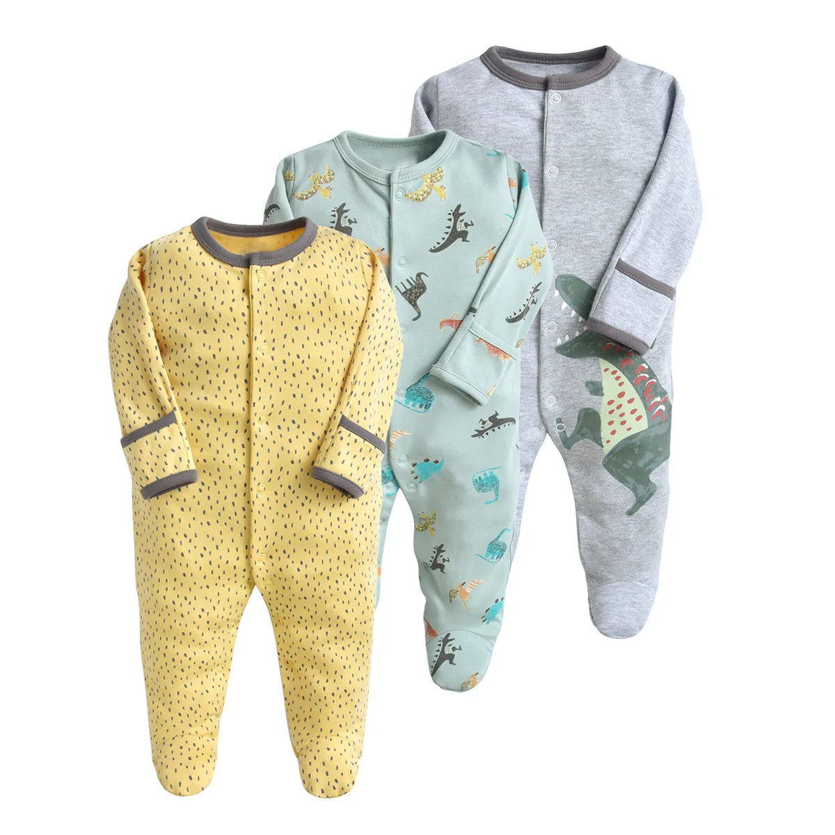 3Pcs Brand Newborn Baby Clothes Set Infant Boys Girls Romper Cotton Long Sleeve Pajamas Jumpsuit Toddler Outfits