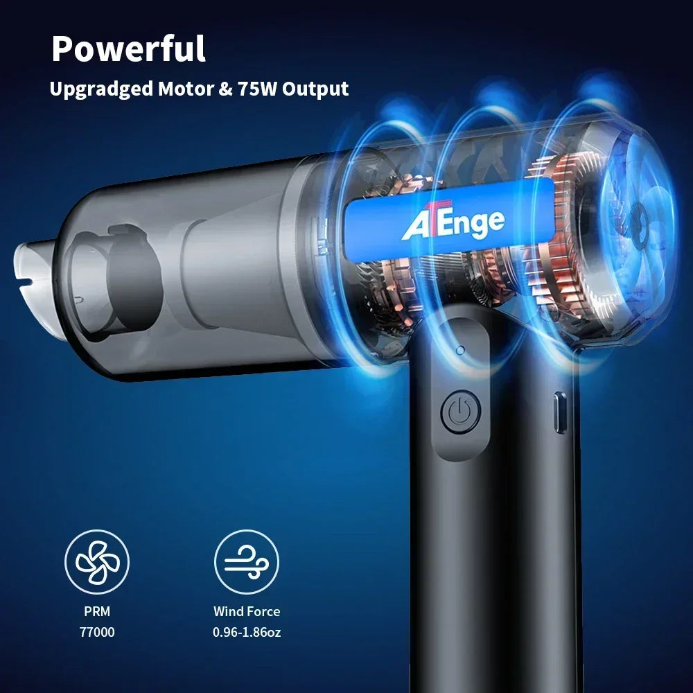 Electric Compressed Air Duster 2 in 1 Cordless Car Vacuum Cleaner Powerful Handheld Dust Air Blower for Pet Hair Office Keyboard