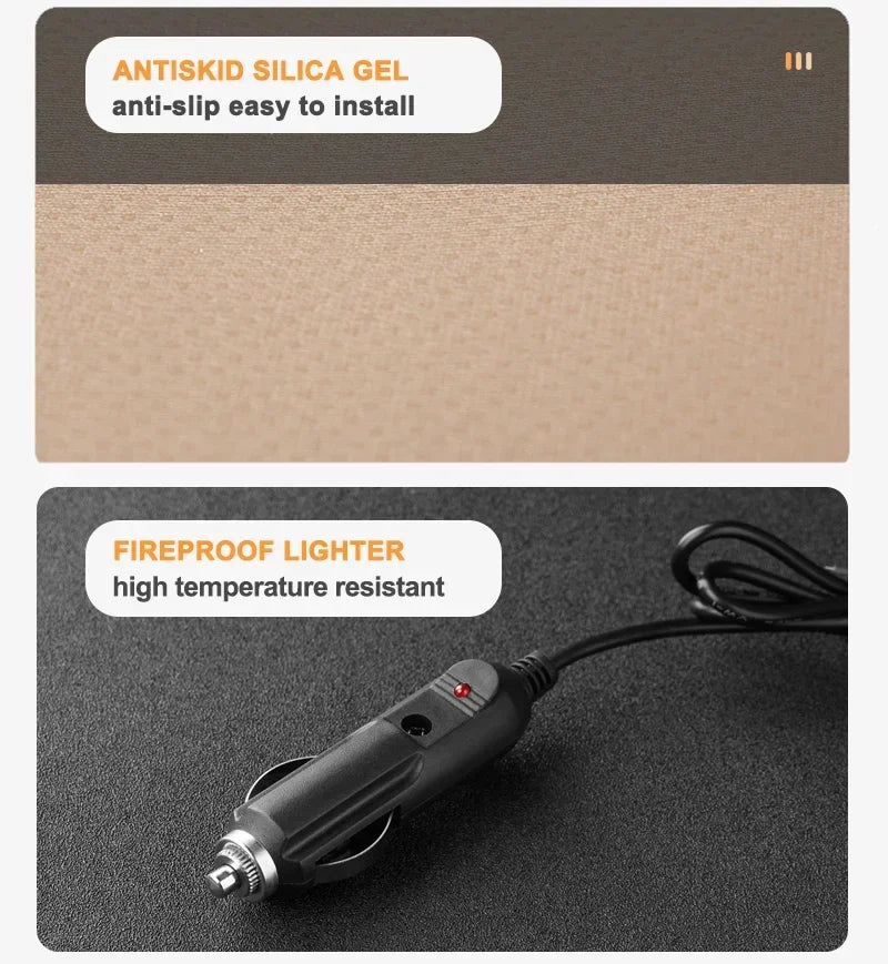 12-24v Heated Car Seat Cover 30' Fast Car Seat Heater Cloth/Flannel Warmed Heated Car Seat Protector 25W Heating Cover