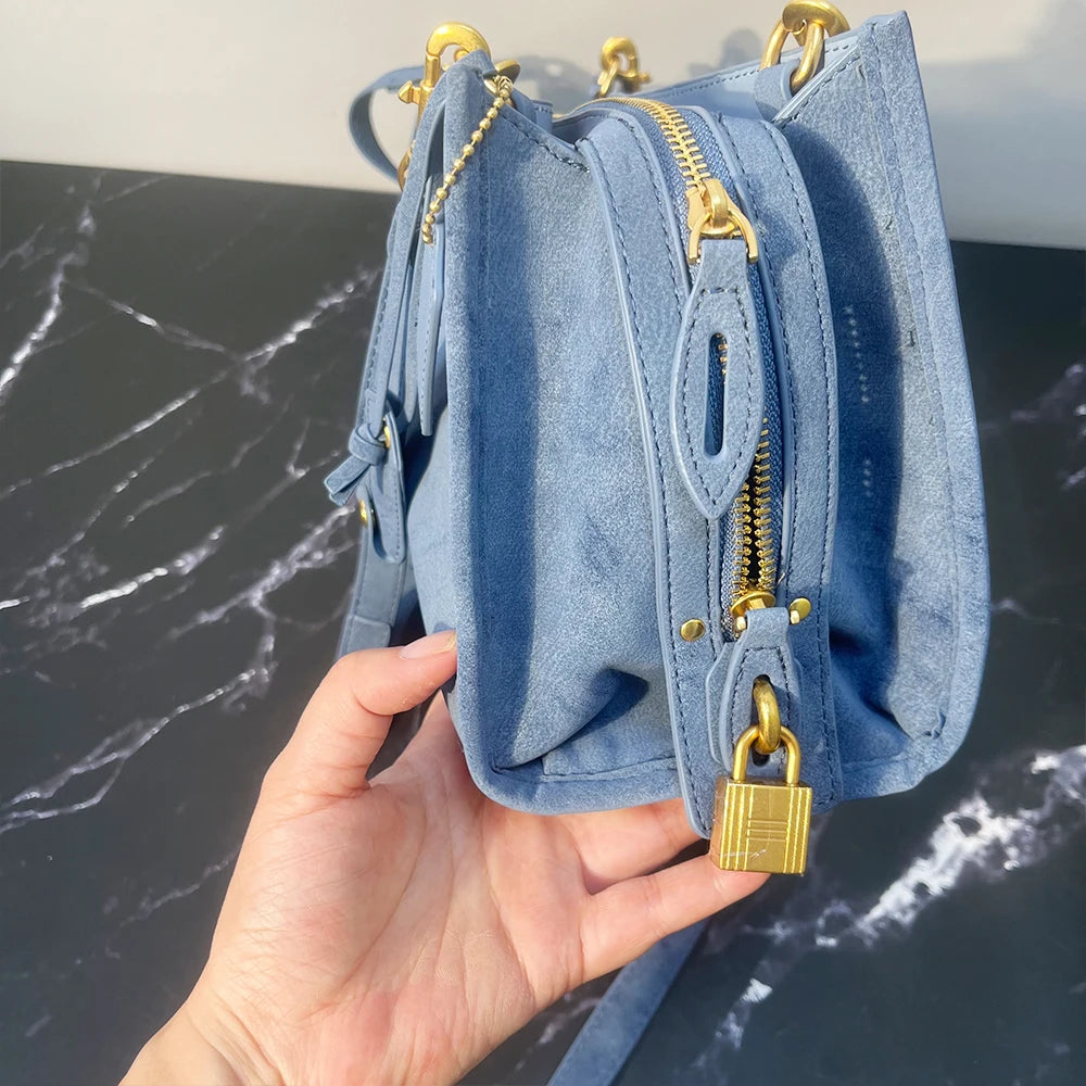 Luxury Designer Lock-Decorated Handbag for Women with Premium PU Leather Single Shoulder Bag And Wallet Crossbody Bag