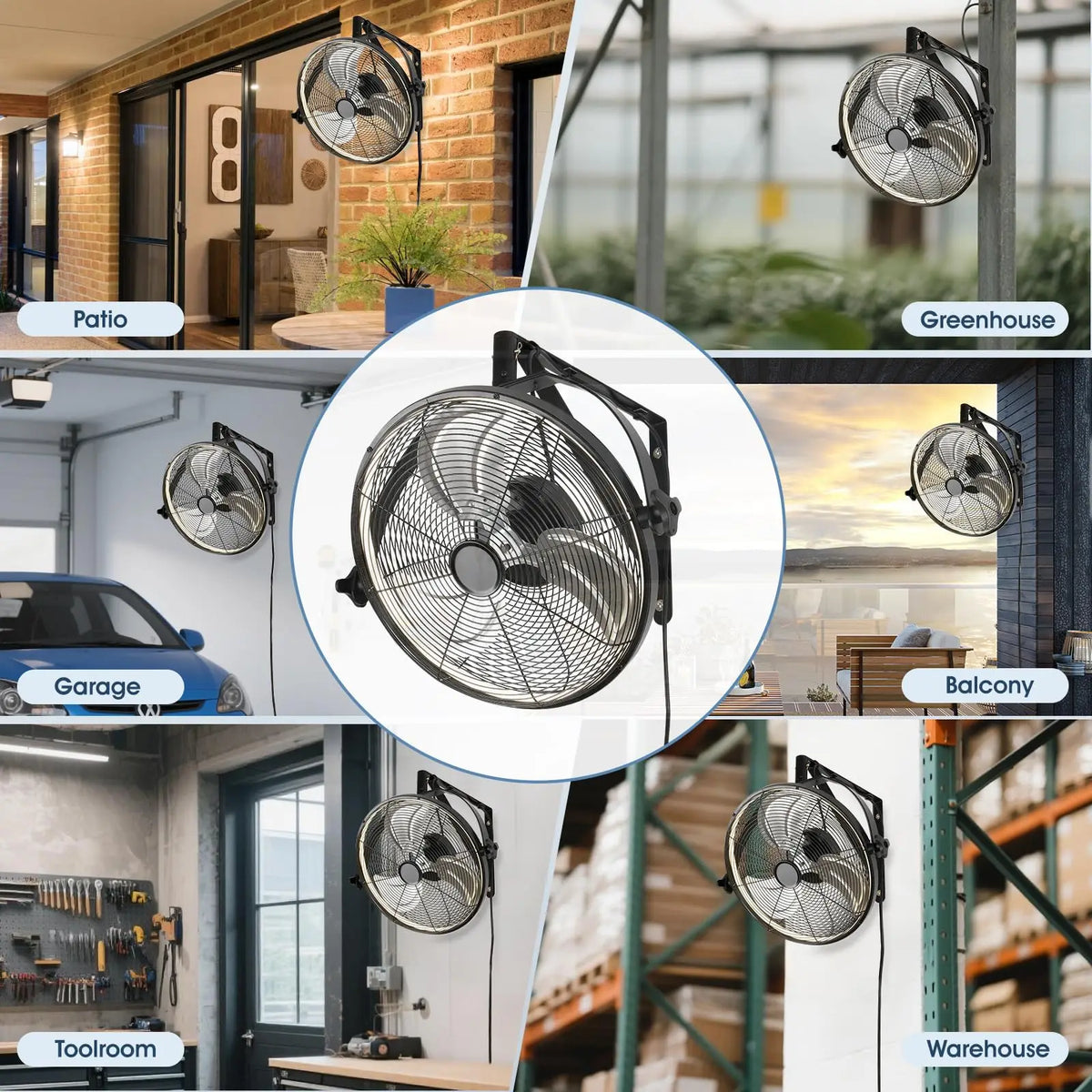 Modern Wall Fan Remote Control 6 Speed Electric Fan Ventilation Multi-Adjustable Oscillating Head Timer LED Ceiling Fan Light