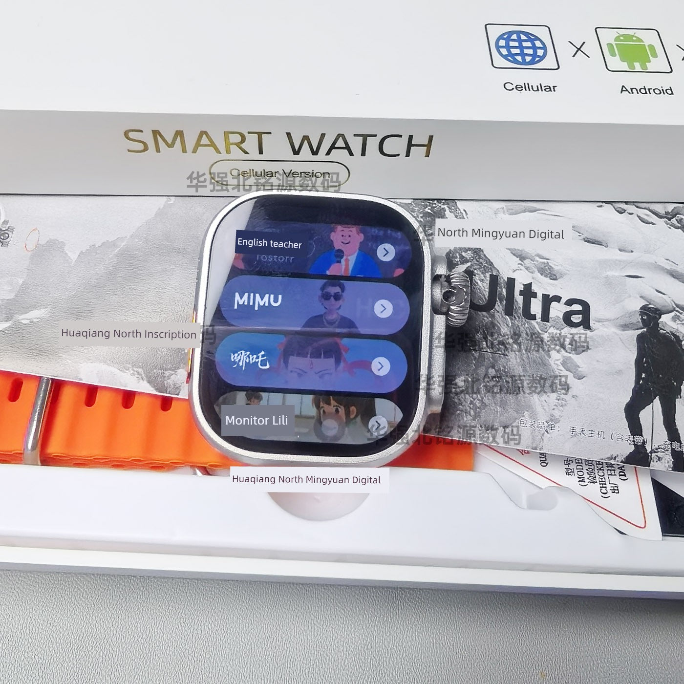 Huaqiang North New Arrival Dw100pro + Ultra Top with Smart Watch Plug-in Card and Shuncheng 5.0 Teenagers