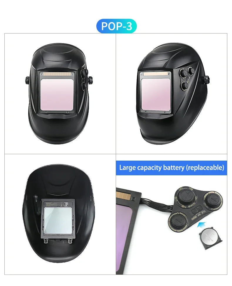 Big View Filter Welding Helmet Mask Goggles 1112 Welder Cap Large Windows 1/30000s Auto Darkening Welding Helmet mascara soldar