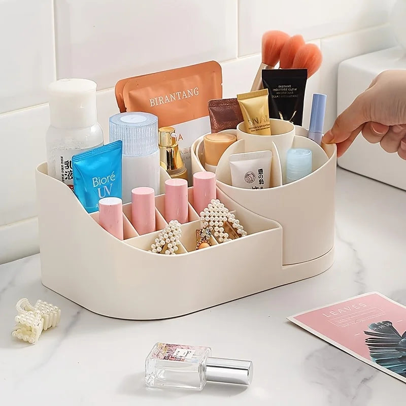 Multi Grid Rotating Cosmetics Storage Box Lipstick Perfume Case Makeup Brush Creative Makeup Box Pen Holder Organizer