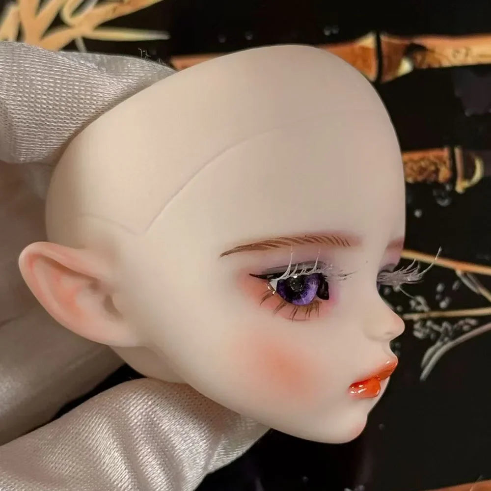 Cute 1/6 BJD Doll Head Handmade Elf Makeup Dolls White Eyelash 30cm Doll Kids Toy Gift Dolls for Girls