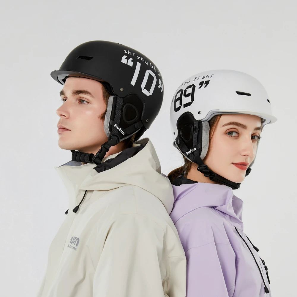 KUFUN Ski Helmet Earmuffs Winter Snow Sports Snowboard Skateboard Skating Cute Animal Lady Men Adult Kids Winter Safety Children