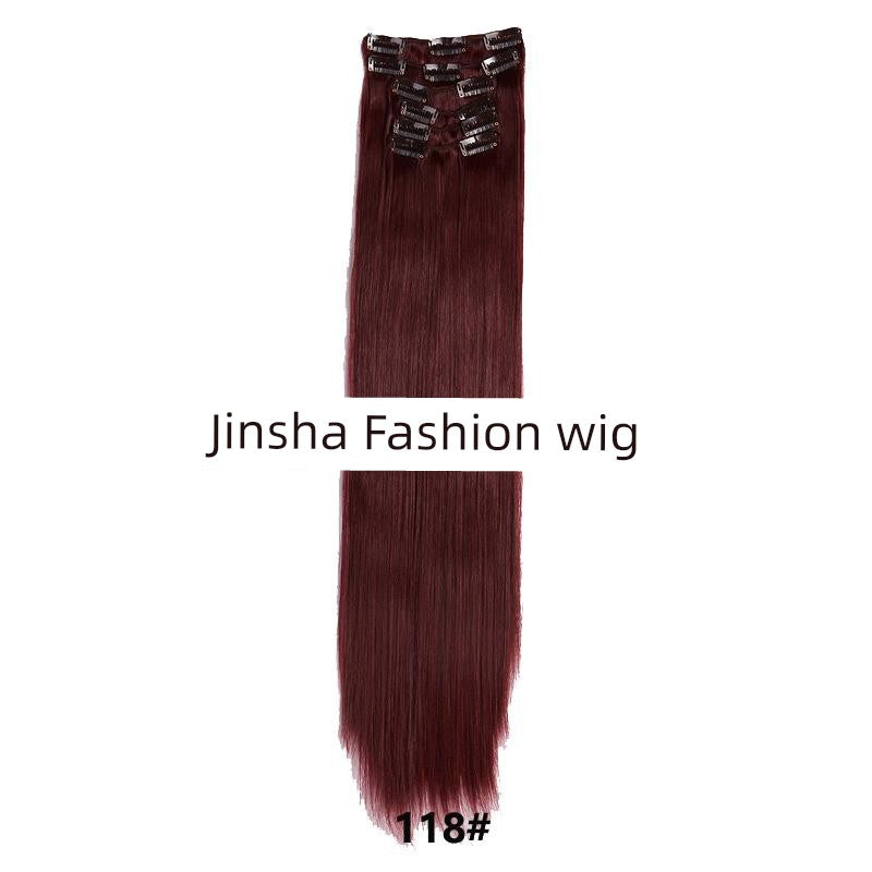 Wig Set One-Piece Seamless Long Straight Hair Piece Thickened Increase Hair Amount Nature Realistic Extension Hair Piece