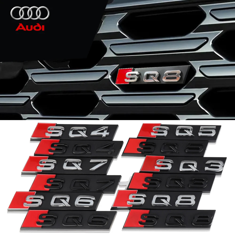 Car Styling Front Grille Emblem Decoration Sticker Auto Modification Accessories For Audi SQ3 SQ4 SQ5 SQ6 SQ7 SQ8 RSQ3 RSQ5 RSQ7