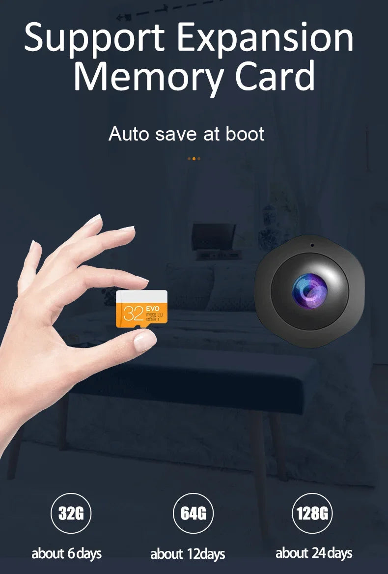 Mini IP Camera HD 1080P Covert Small Nanny Cam Video Voice Recorder Indoor Portable  Security CCTV Camera for Home and Office