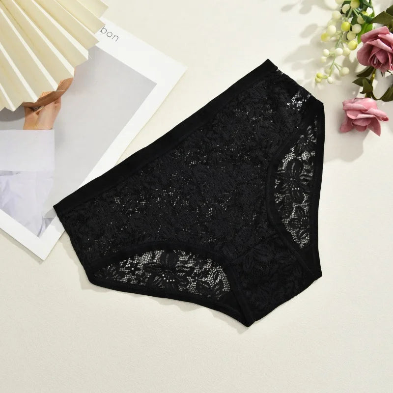 1Pc Sexy Floral Lace Underwire Bras Panties Sets Hollow Out See-Through Romantic Lingerie Underwear Sexy Women Panties S-XL